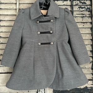 Rothschild girls 3T Gray Dress winter coat military style